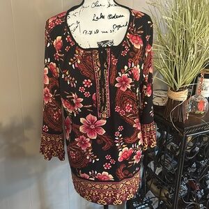 JM Collection floral blouse